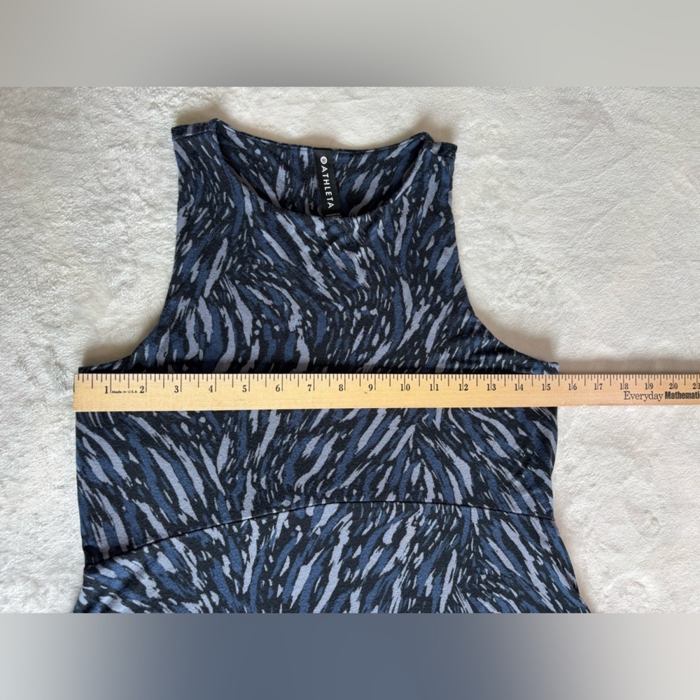 Athleta Blue and Black Patterned Mini Dress Size S Casual - Picture 5 of 10